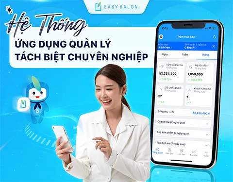 Hệ thống phần mềm quản lý tách biệt 2 App cho ngành làm đẹp